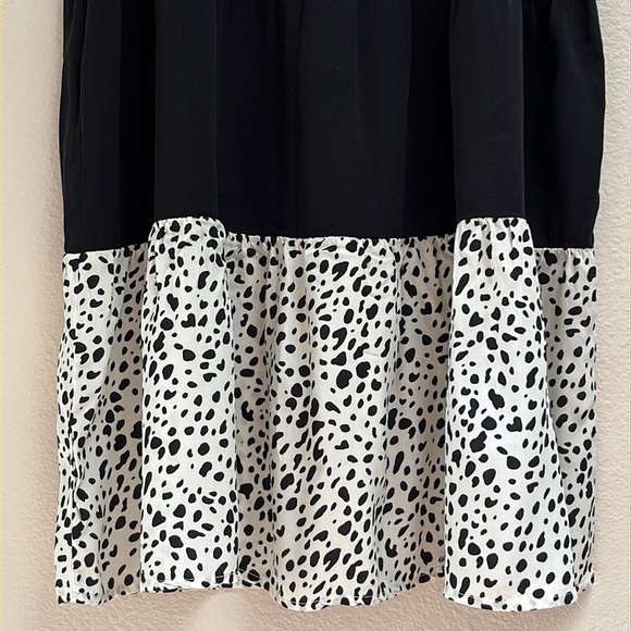 SHEIN White/Black Colorblock Leopard Patchwork Doll Dress, Size Small, Cowgirl - Picture 4 of 13